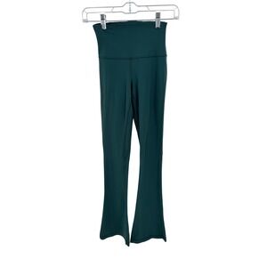 Lululemon Super High Rise Flared Pant Nulu Teal Green Size 2